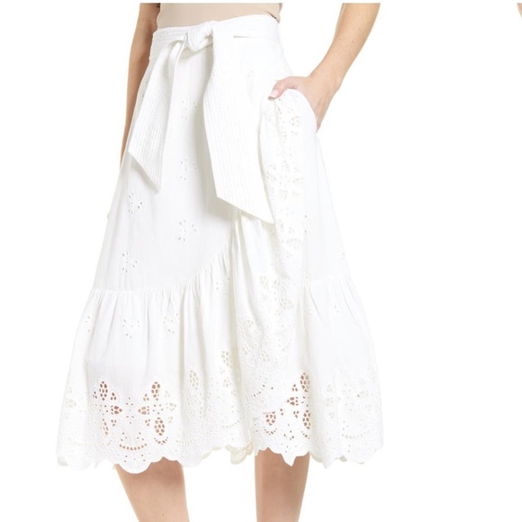 Cleobella Dresses & Skirts - CLEOBELLA India Eyelet Midi Skirt In Ivory